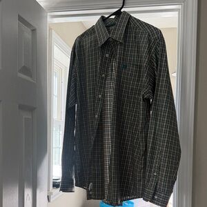 Cinch Green and Blue Plaid Casual Shirt